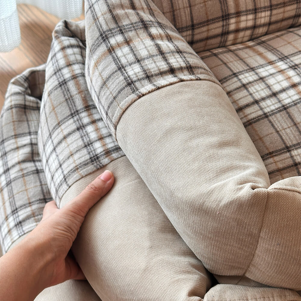 Gingham Leisure extraíbles de refugio engrosado en cama de perro y gato