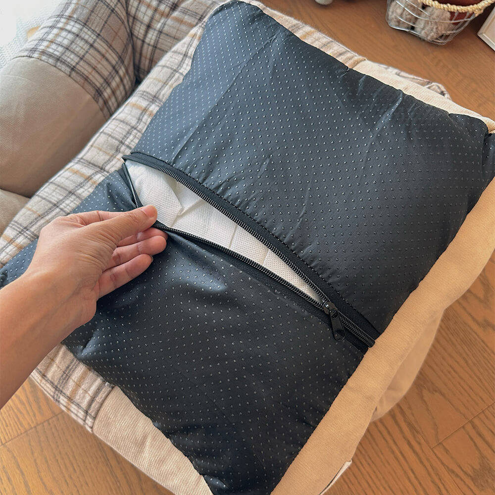 Gingham Leisure extraíbles de refugio engrosado en cama de perro y gato