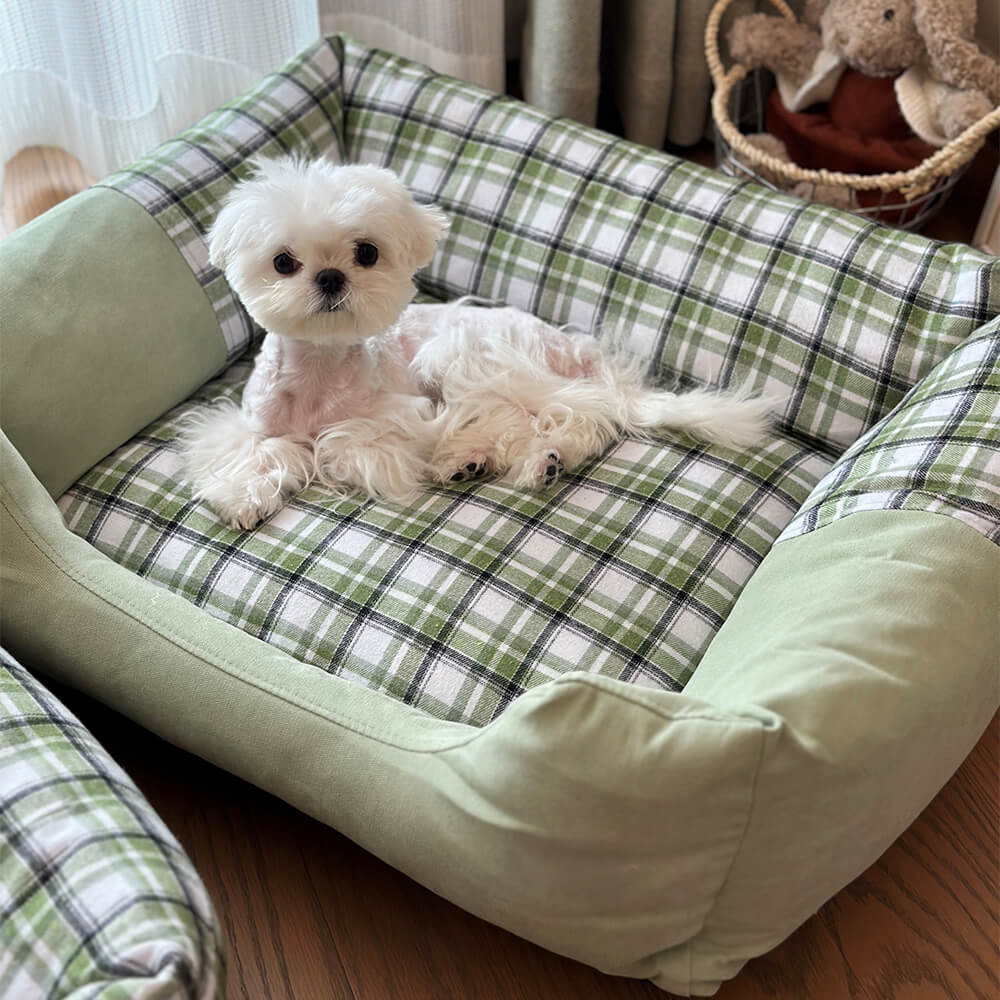 Gingham Leisure extraíbles de refugio engrosado en cama de perro y gato