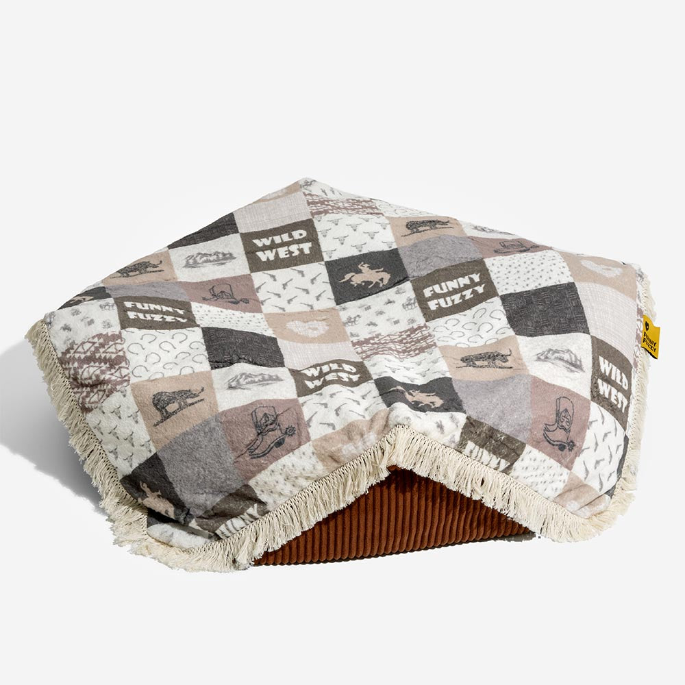Cama de perros redonda de perros relajante de Boho Tassel lavable - Noche de cazadores
