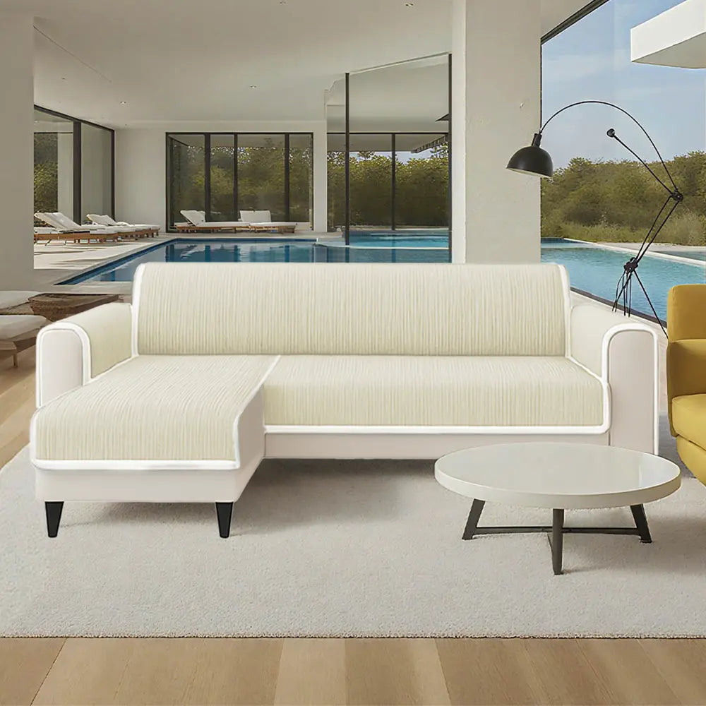 All-Season Anti-Slip Striped Pet Rug Furniture Protector with Armrest Couch Cover - Keep Still