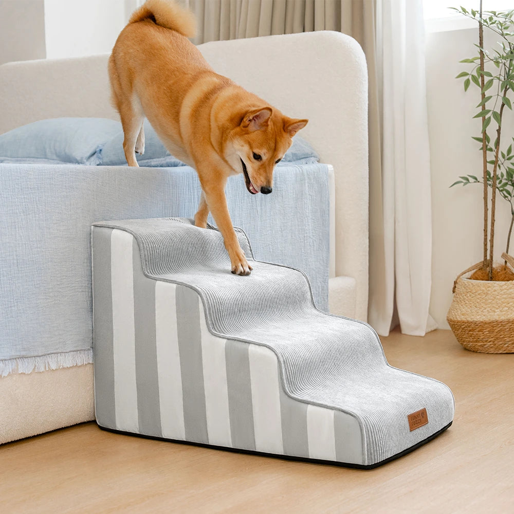 Trendy Striped Removable Sponge Anti-Slip Pet Stair - SafeStep