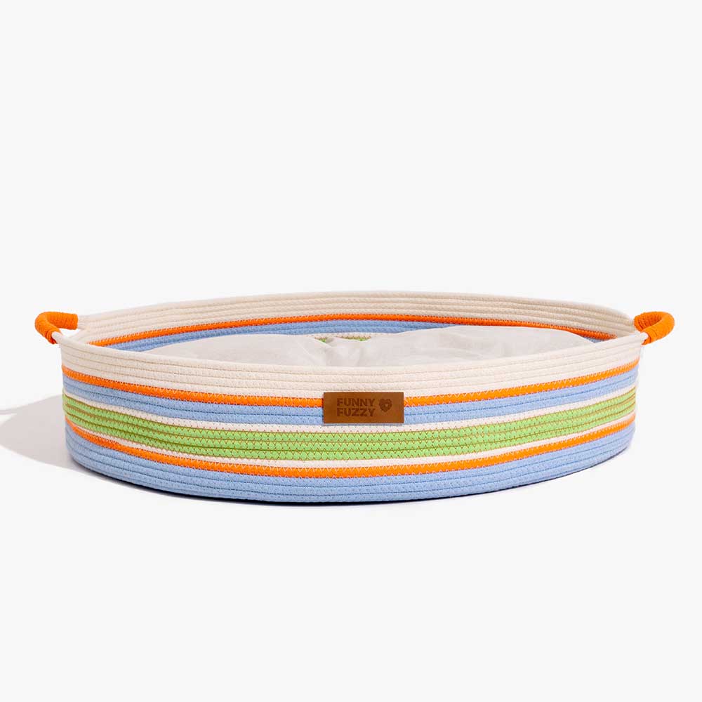 Handmade Lightweight Cotton Woven Beach Bag Pet Carrier- Summer Vacation