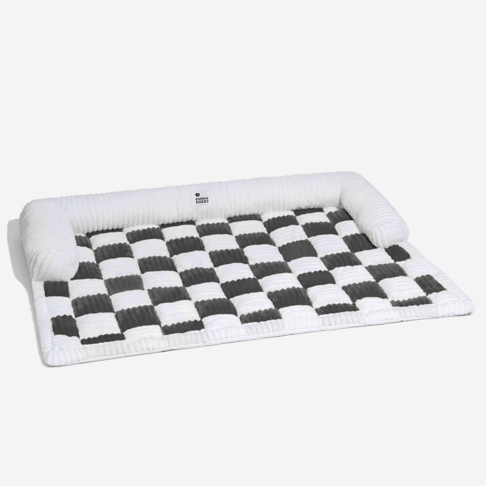 Cubiertas de protector de muebles de alfombrilla para perros a cuadros cuadros de crema cuadrado