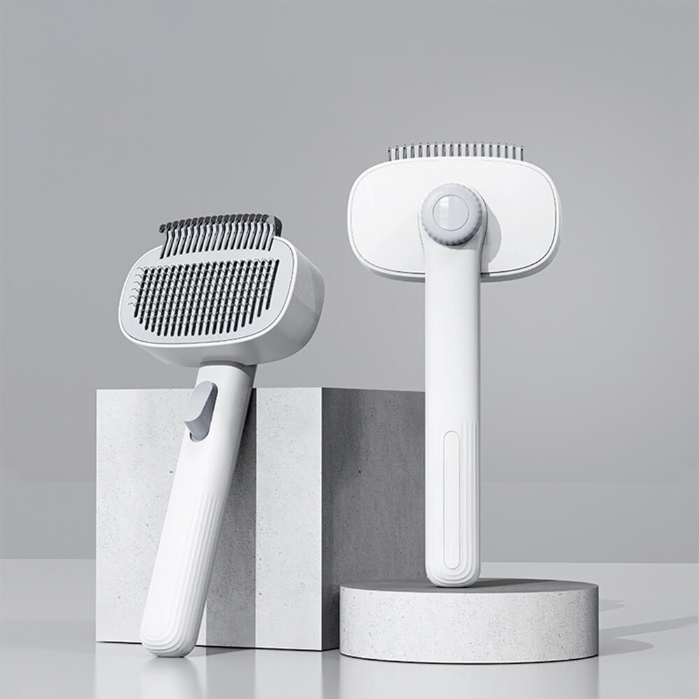 2 In 1 Self-Cleaning Dual-Head Shedding and Dematting Tool Pet Grooming Brush