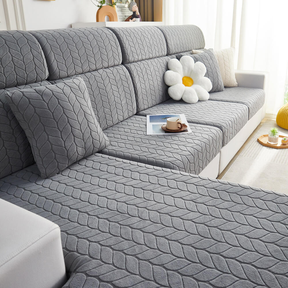 Wheat Leaf Texture All-Season Universal Elastic Full Protection Magic Couch Cover