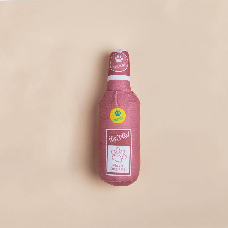Jouets drôles et mignons en peluche pour chien, jouets à mâcher pour bière et boissons