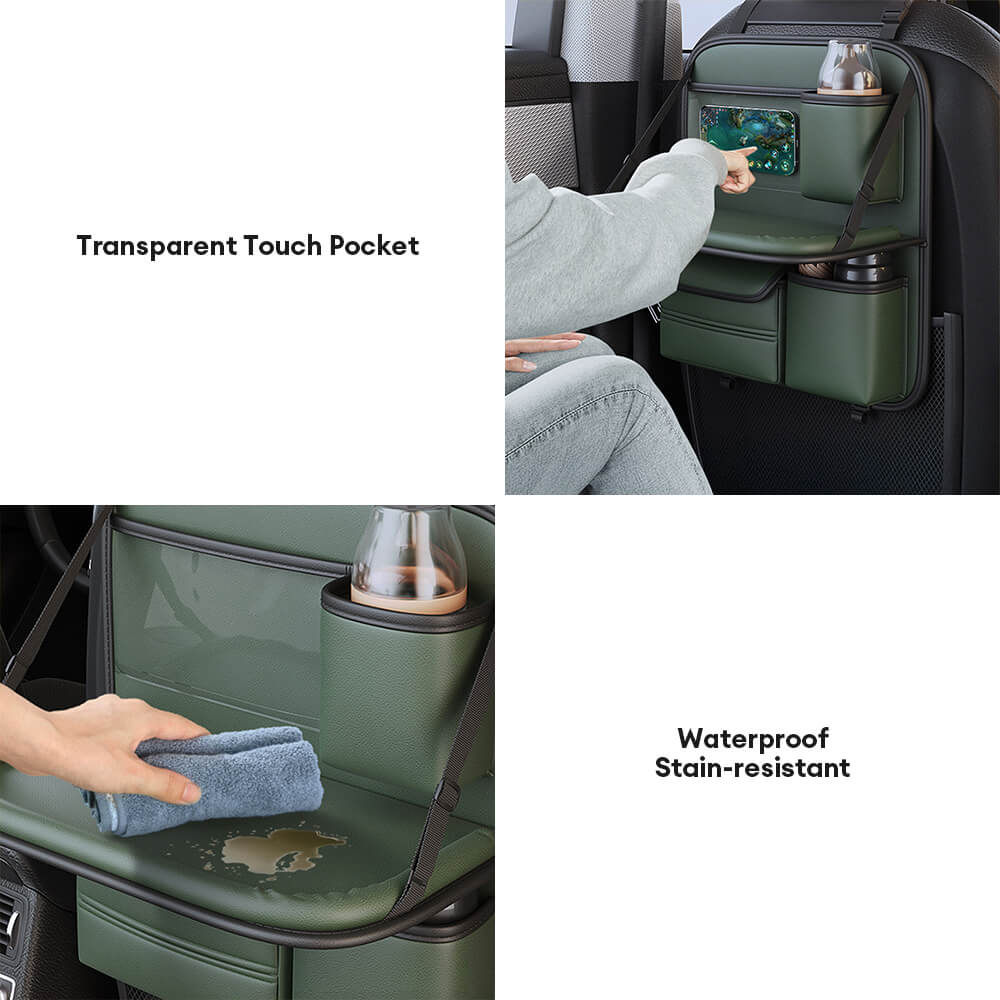 Organizador plegable del asiento trasero del automóvil con mesa de bandeja