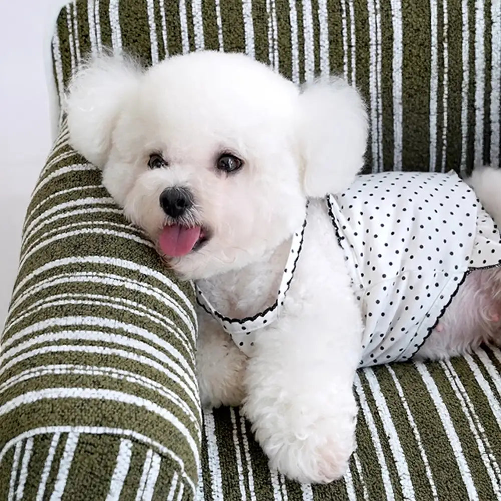 Chenille Striped Jacquard Velvet Dog Sofa Bed for Puppies