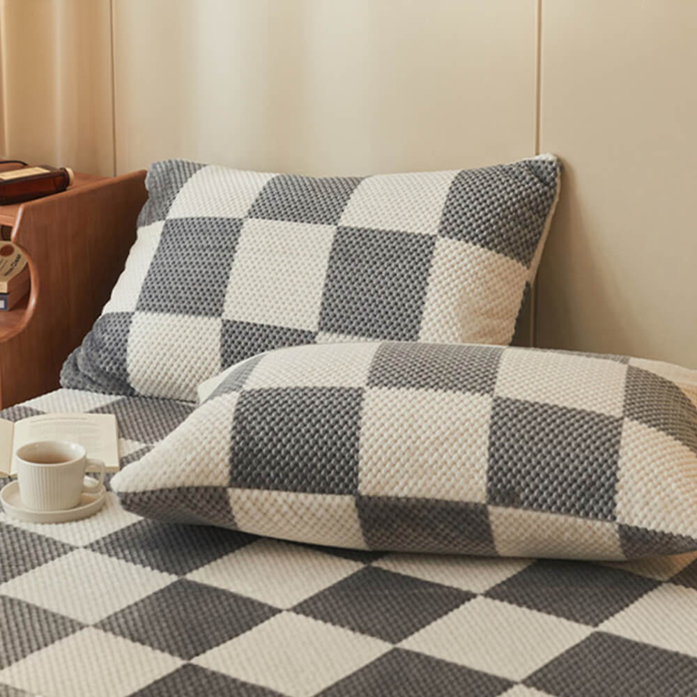 Klassischer, warmer Spannbettlaken-Matratzenbezug aus Samt mit Ananas-Gittermuster