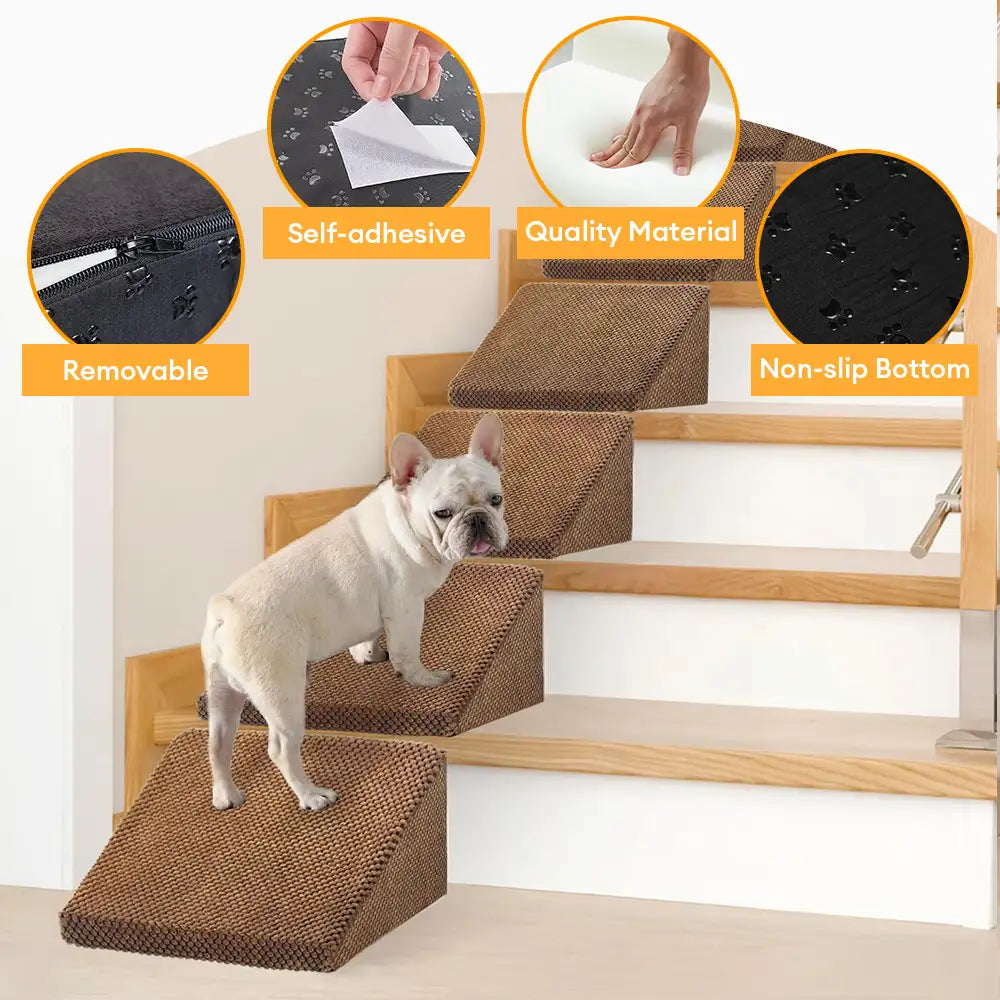 Escaleras de rampa para perros de espuma modular para escaleras de escalera con velcro
