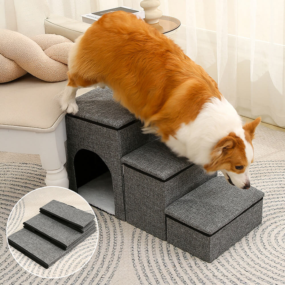 Escaleras de perros plegables multifuncionales portátiles con almacenamiento y condominio