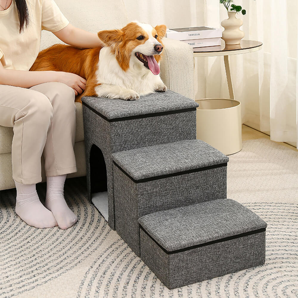 Escaleras de perros plegables multifuncionales portátiles con almacenamiento y condominio