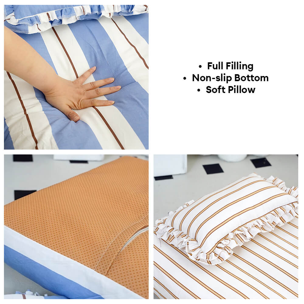 Striped Cotton Thick Padded & Soft Dog Pillow Bed