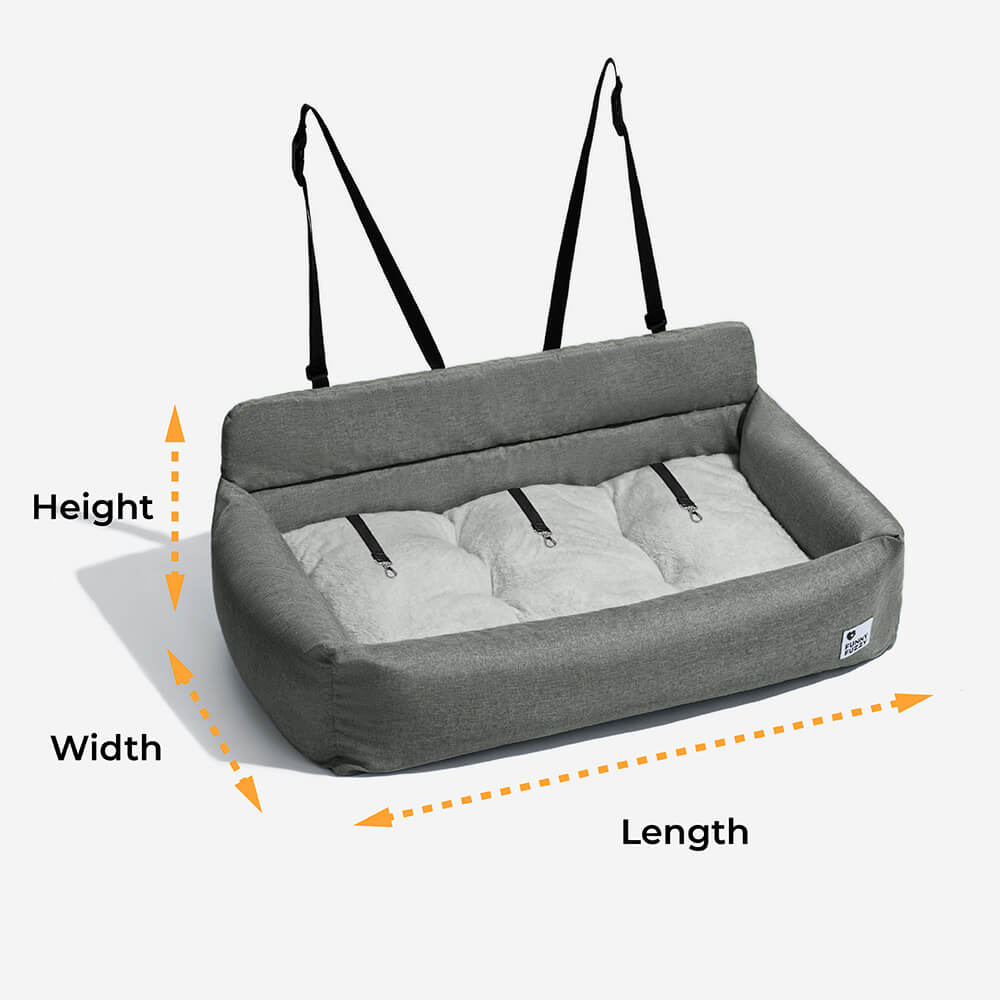 Travel Bolster Full Durable Washable Dog Car Back Seat Bed - FUNNYFUZZY