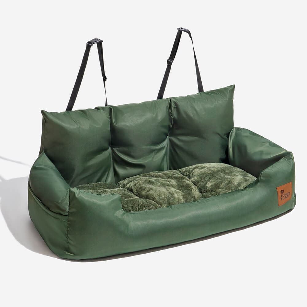 Travel Bolster Safety Medium Large Dog Car Back Seat Bed - FUNNYFUZZY