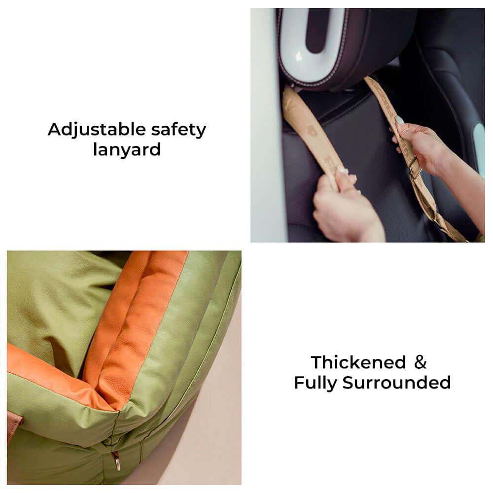 Großes Deluxe-Autositz-Sitzerhöhungsbett für Hunde aus Kunstleder – Urban Voyager