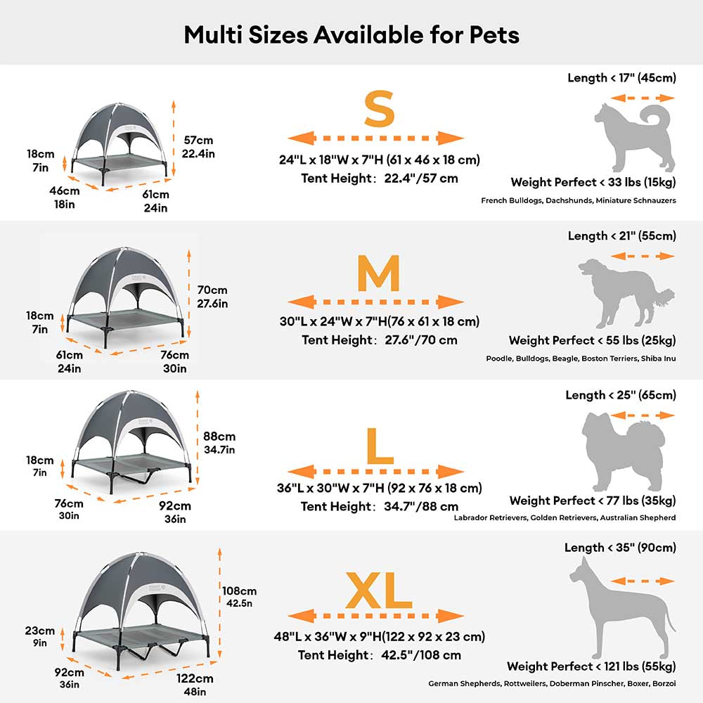 Multi-Functional Breathable Cooling Elevated Dog Bed with Canopy - PawAir