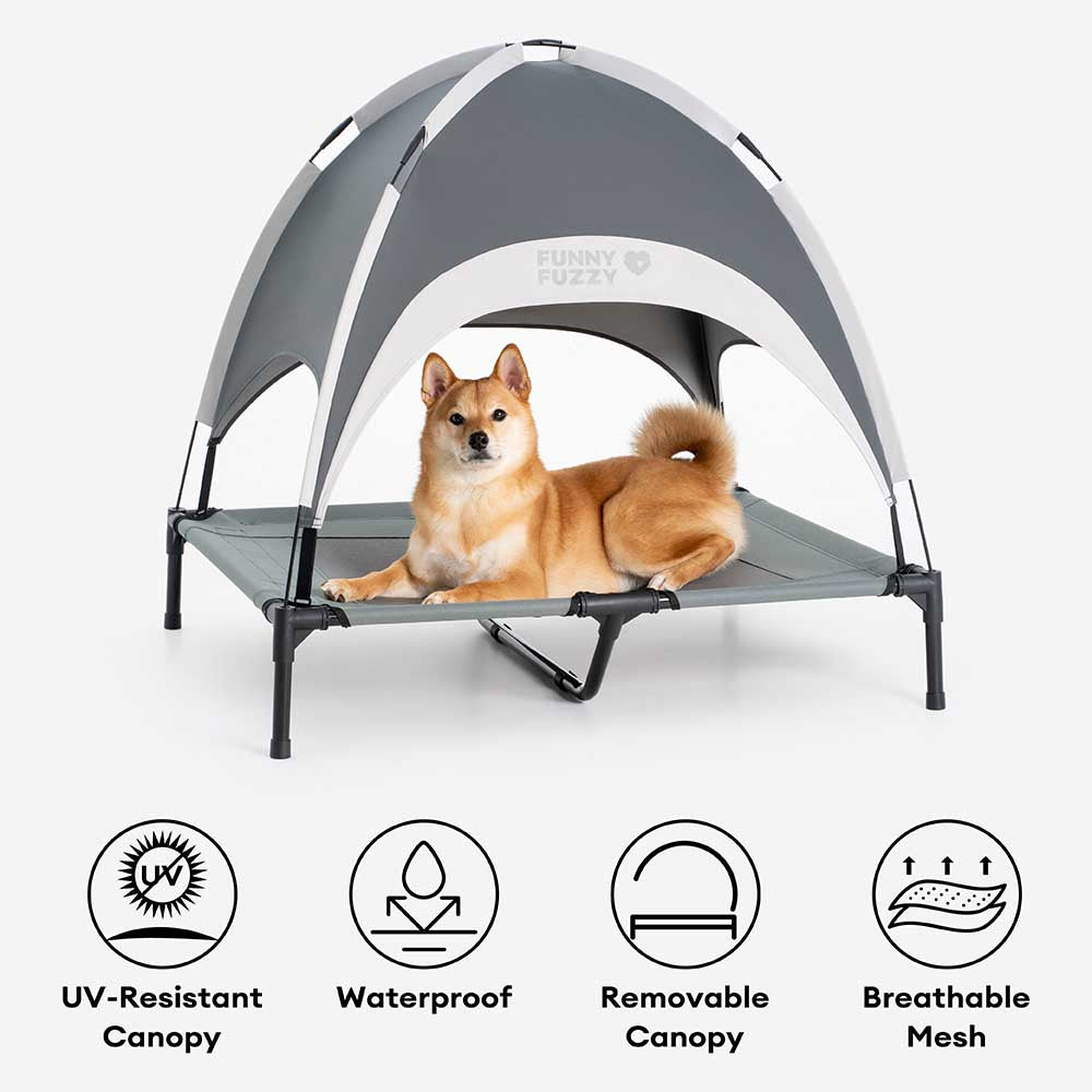 Multi-Functional Breathable Cooling Elevated Dog Bed with Canopy - PawAir