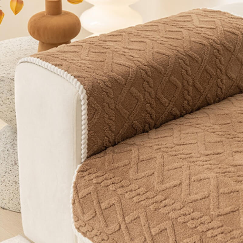 Verdickter, weicher Plüsch-Sofaschutz, Dekoration, Couchbezug