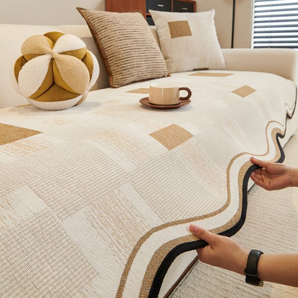 Cubierta de sofá de mosaico irregular de Chenille vintage