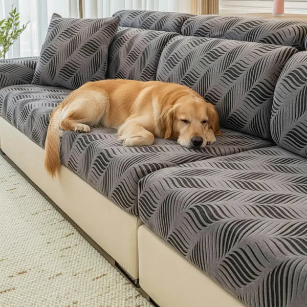 Wave Jacquard Polar Fleece Antistatic Protection Full Wrap Couch Cover
