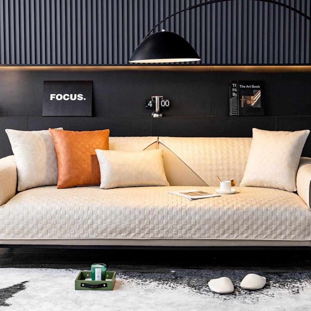 Water-resistant Leathaire Fabric Sofa Cover Furniture Protection Couch Cover