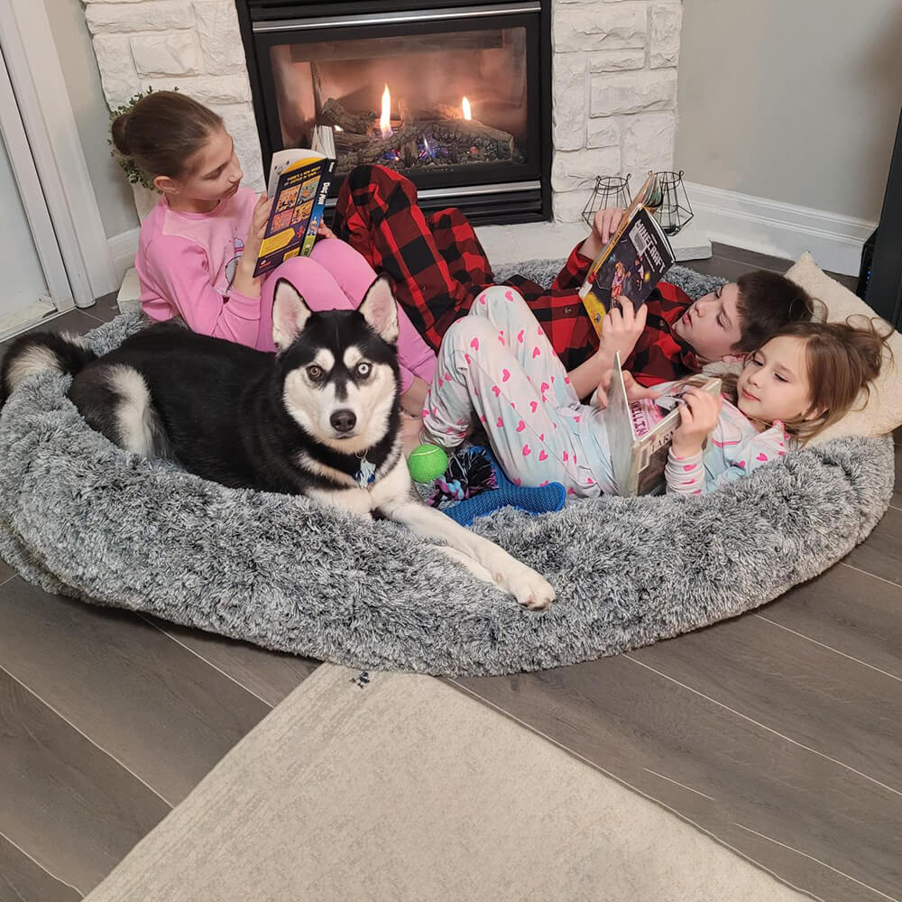 Luxury Super Large Sleep Deeper Oval Bed Human Dog Bed - FUNNYFUZZY