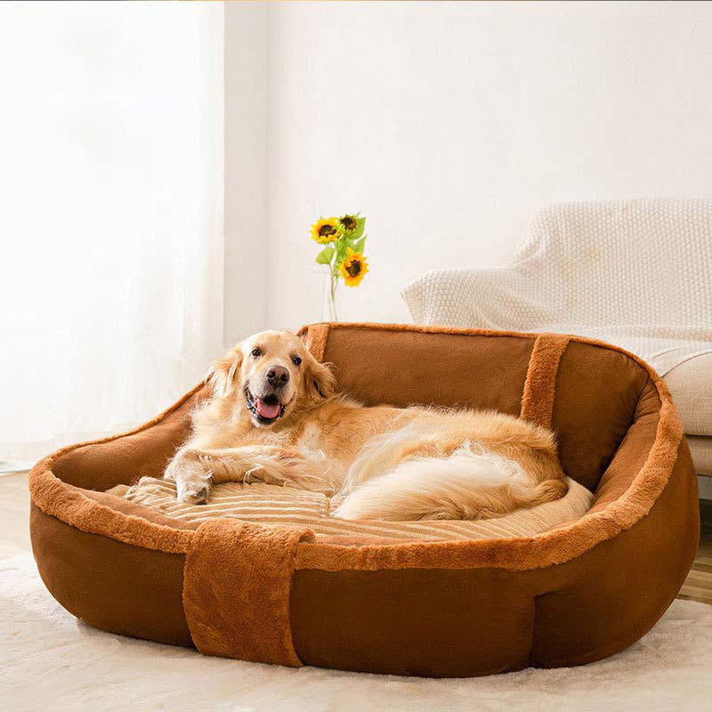 Vintage Large Cozy Calming Sofa Dog Bed - FUNNYFUZZY