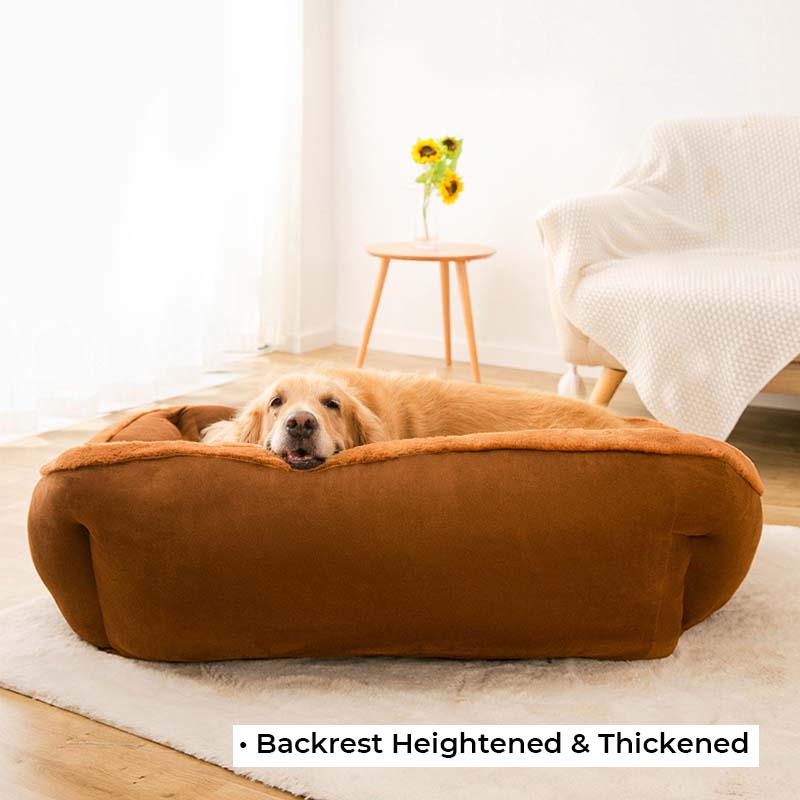 Vintage Large Cozy Calming Sofa Dog Bed - FUNNYFUZZY