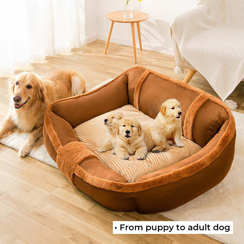 Vintage Large Cozy Calming Sofa Dog Bed - FUNNYFUZZY