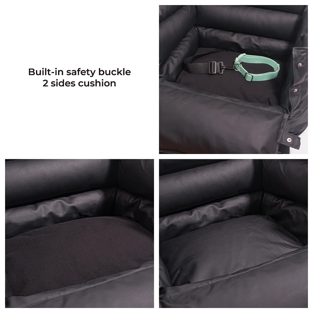 Full Leather Dog Pet Car Seat Bed - Fort - FUNNYFUZZY