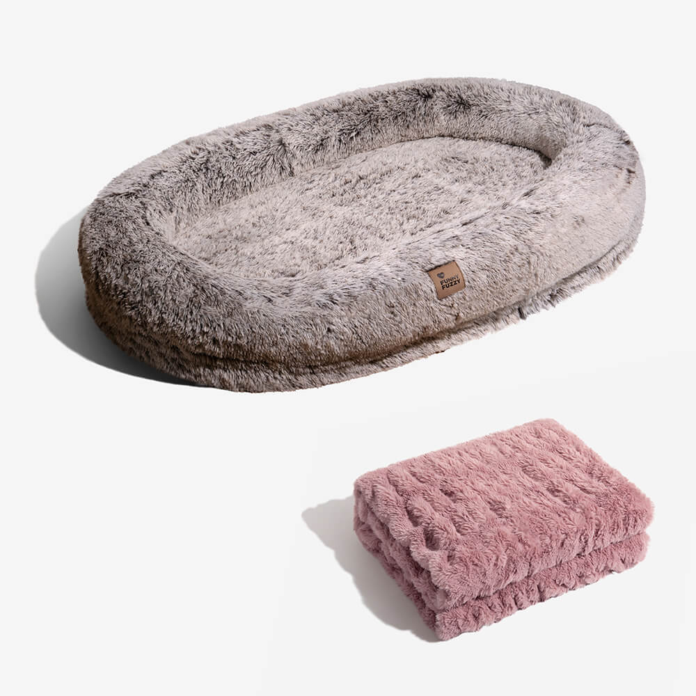 Luxury Super Large Sleep Deeper Oval Bed With Blanket - FUNNYFUZZY
