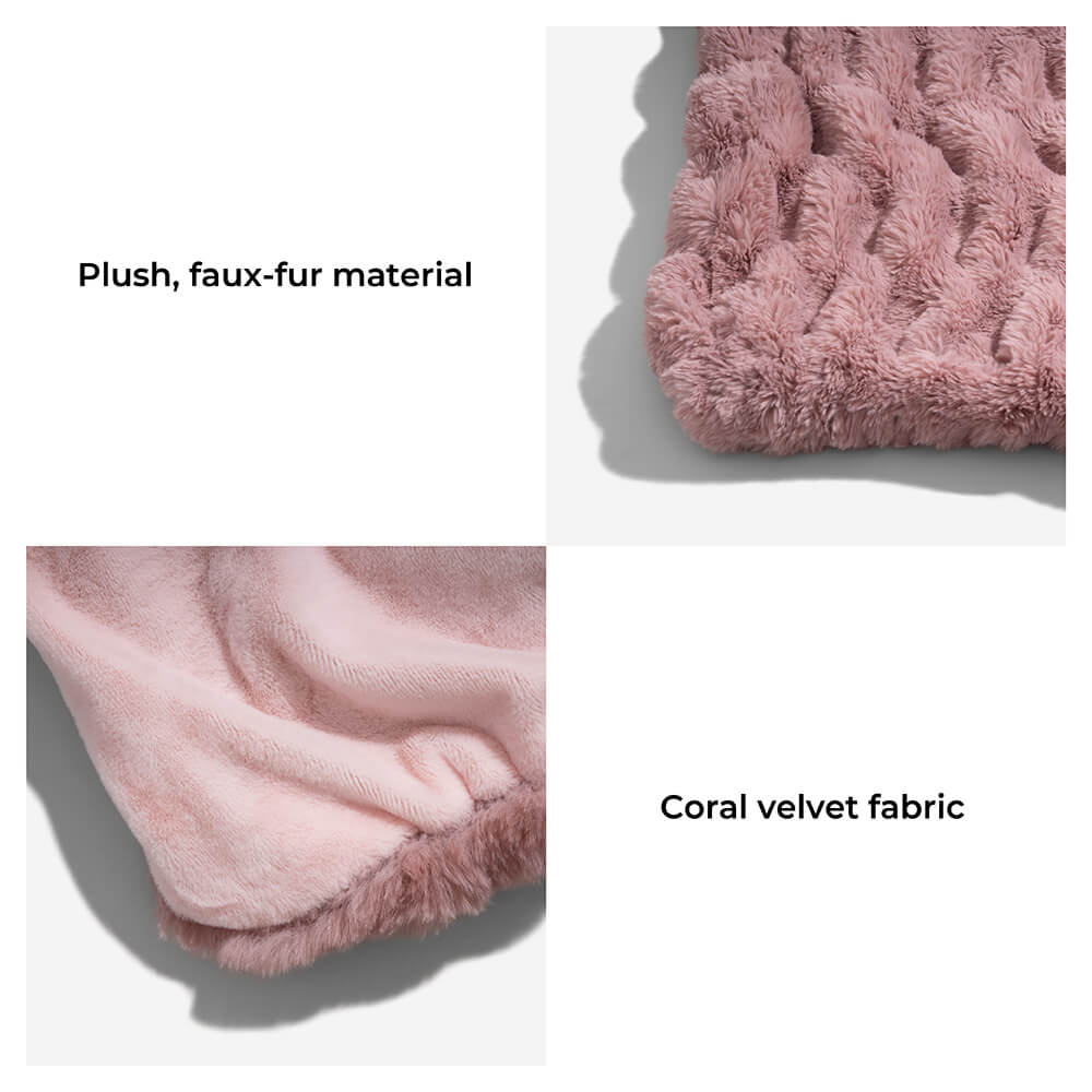 Super Soft Faux Fur & Velvet Luxury Pet Throw Blanket Human Blanket - FUNNYFUZZY