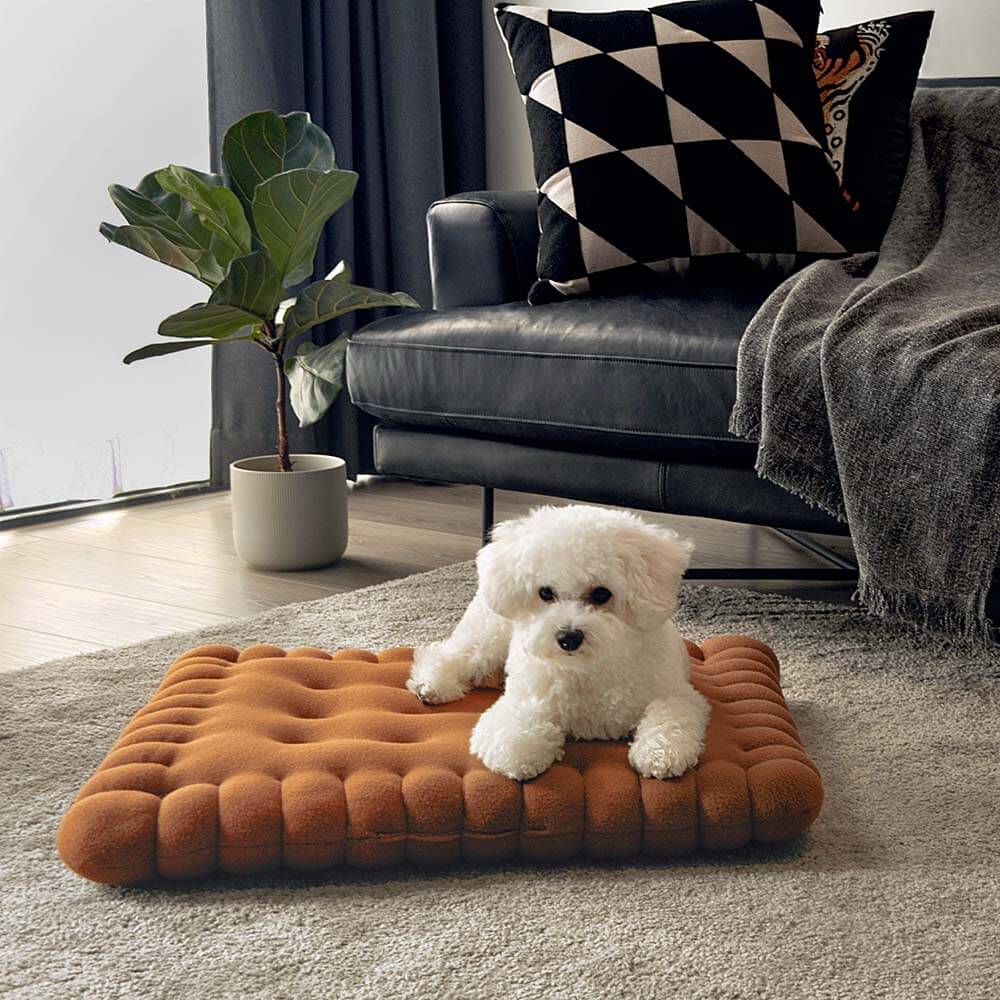 Biscuit Quilted Dog Bed - FUNNYFUZZY