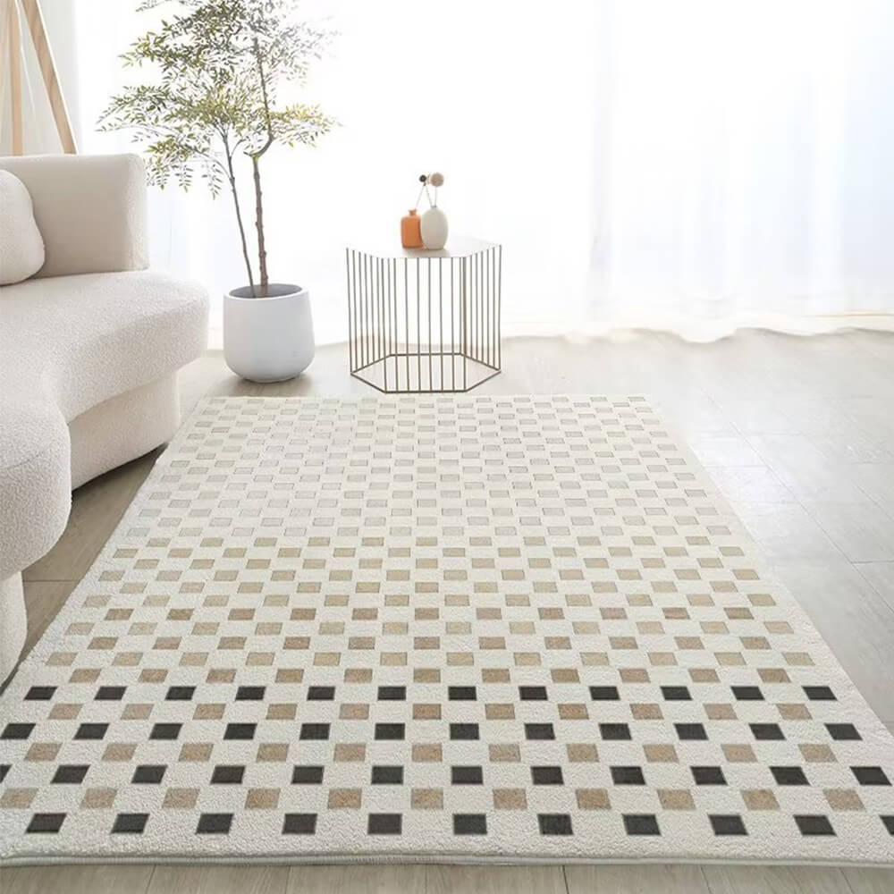 Alfombra casera de cachemir de moda moderno de estilo moderno a cuadros