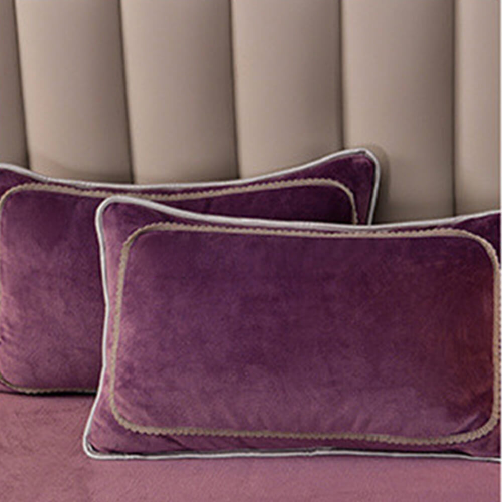 Luxuriöses, extra dickes, warmes, einfarbiges Milchfleece-Bettlaken-Set