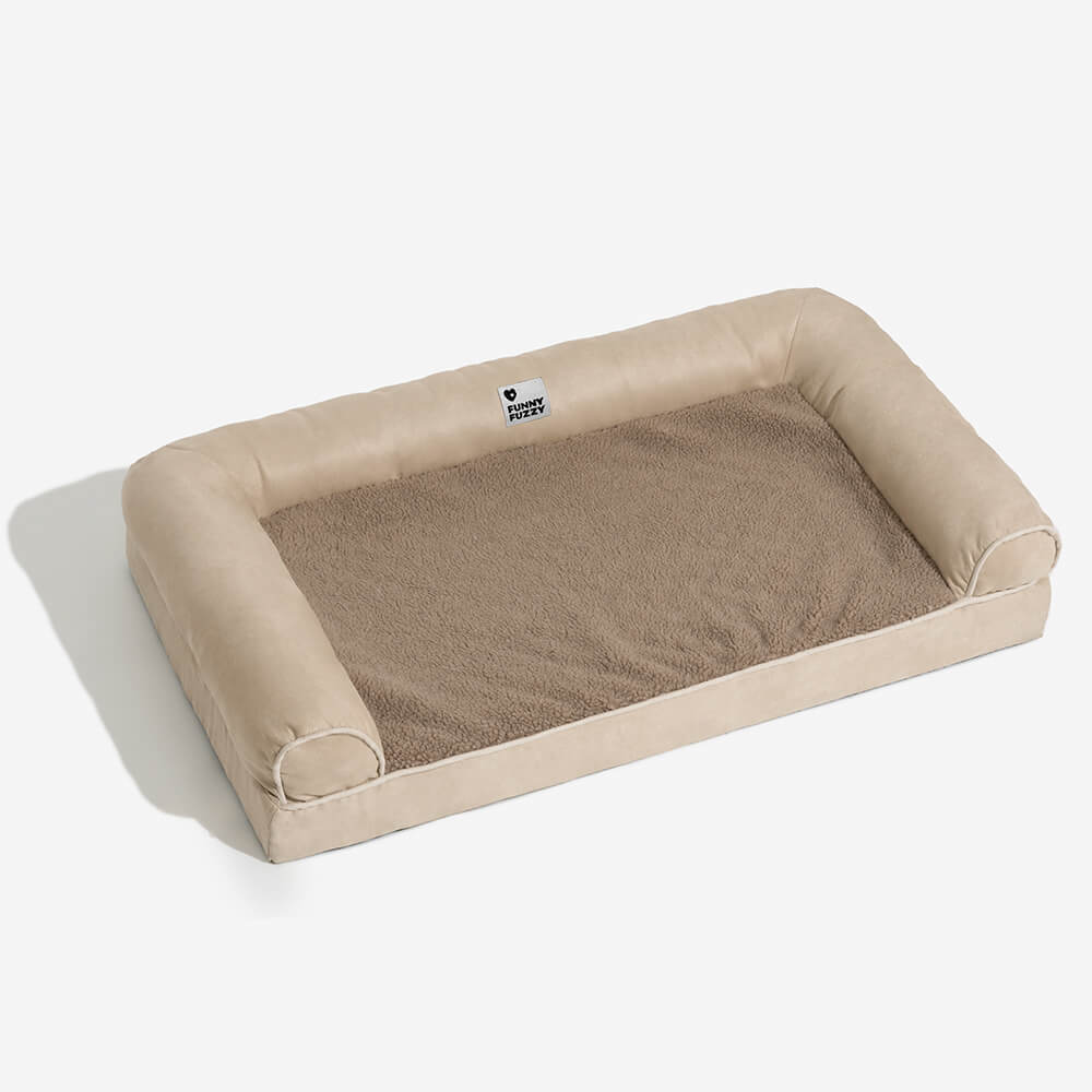 Faux Fleece & Suede Full Support Orthopedic Dog Bed - FUNNYFUZZY