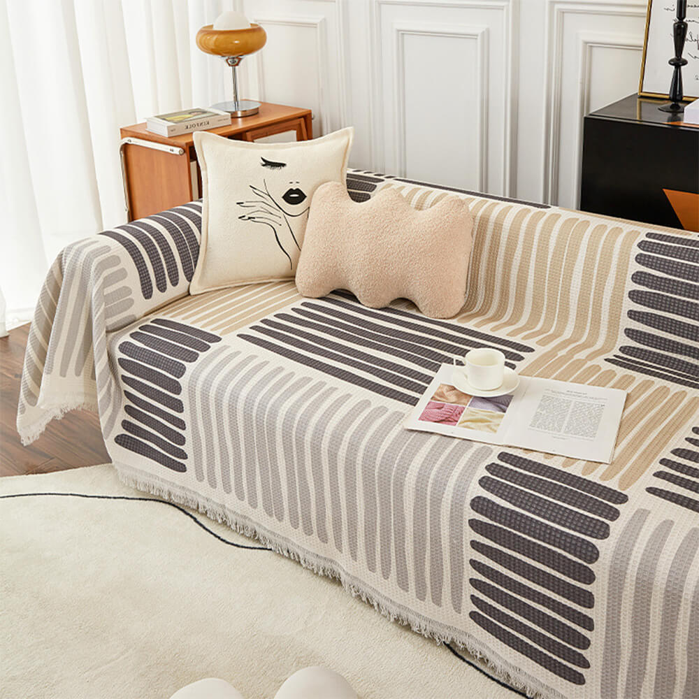Mehrfarbiger Sofabezug mit geometrischem Muster – modernes Design für ein stilvolles Zuhause