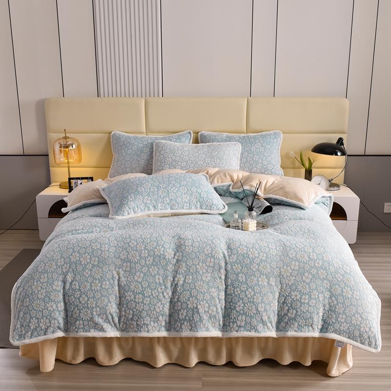 Elegante camisa de cama de terciopelo tallado con ropa de cama con cama para la piel