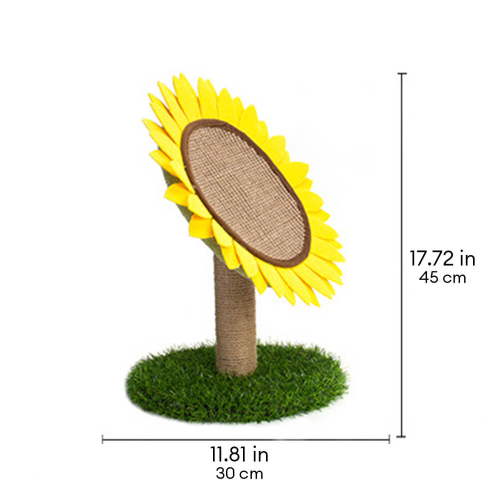 Tablero de rasguños de gato de sisal de girasol con base de hierba estable