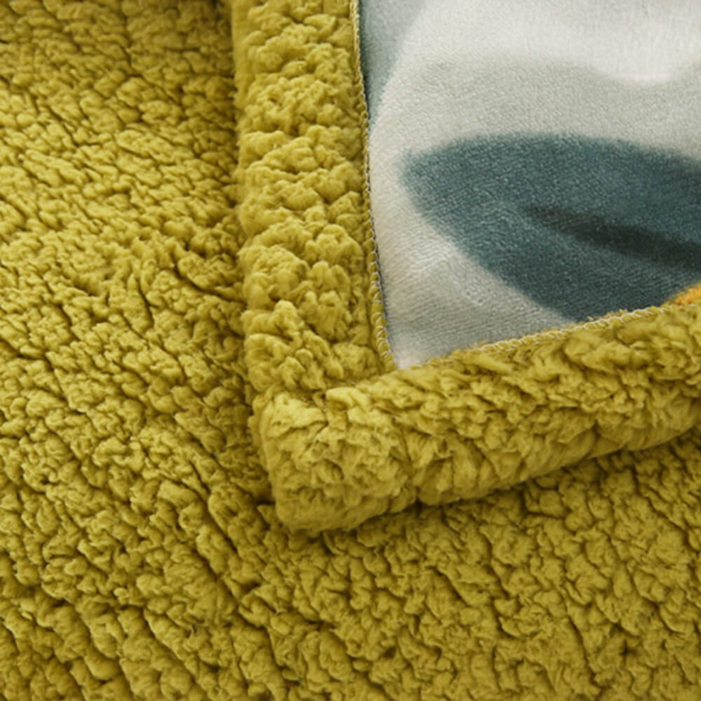 Velvet de leche con estampado floral y sherpa juego de sábanas de doble cara