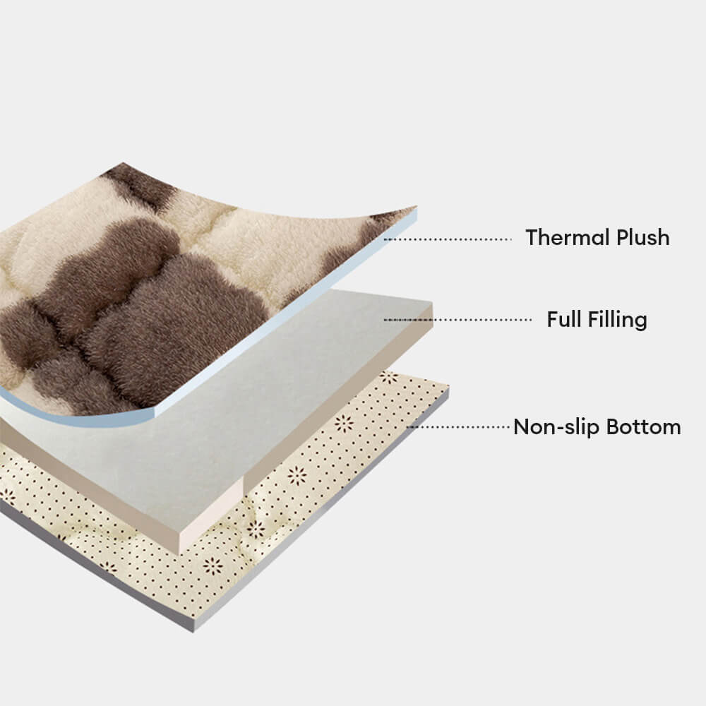 Surmatelas et taie d'oreiller en peluche à damier chaud