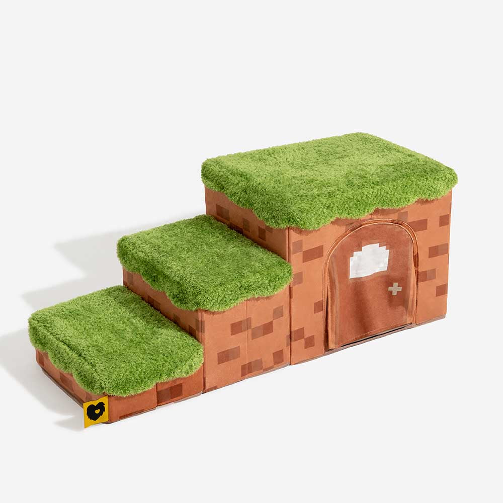 Escaleras de mascotas plegadas de píxeles retro con almacenamiento - Bloody Pawgame