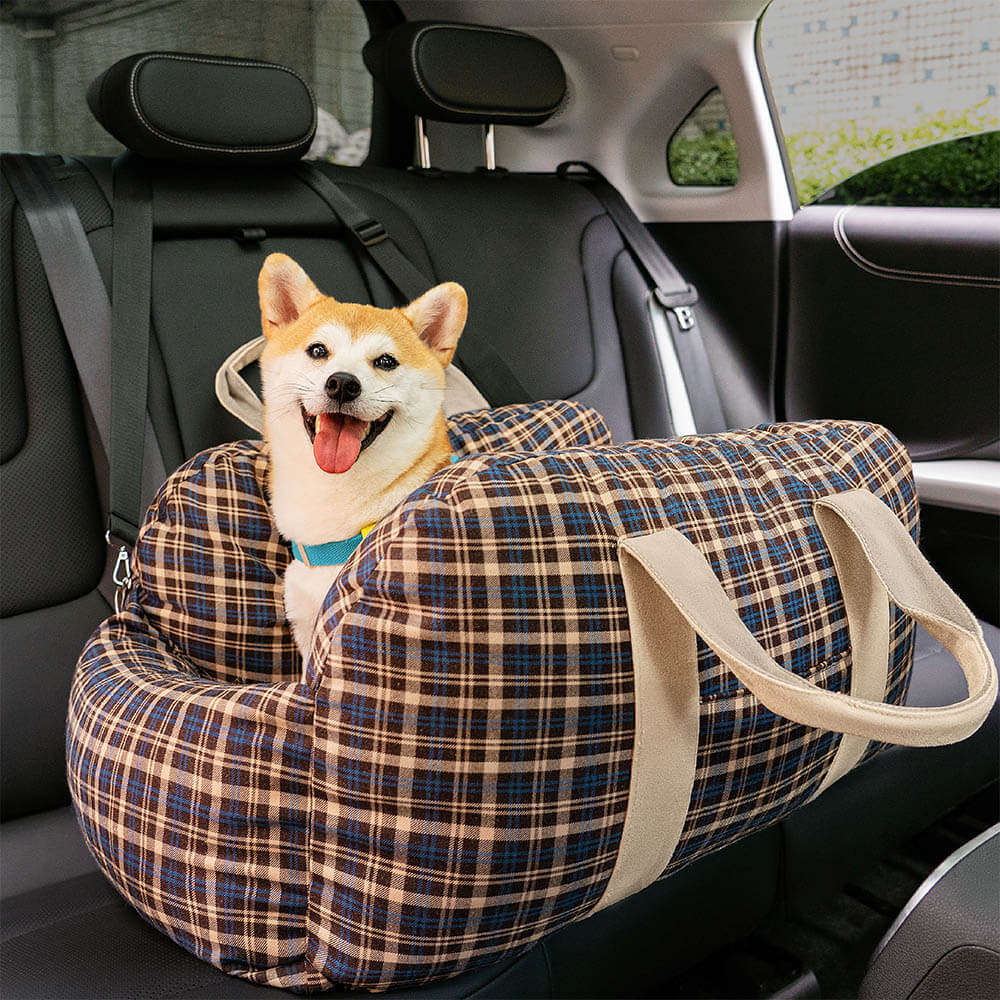 Camilla de asiento de automóvil para perros vintage corazón