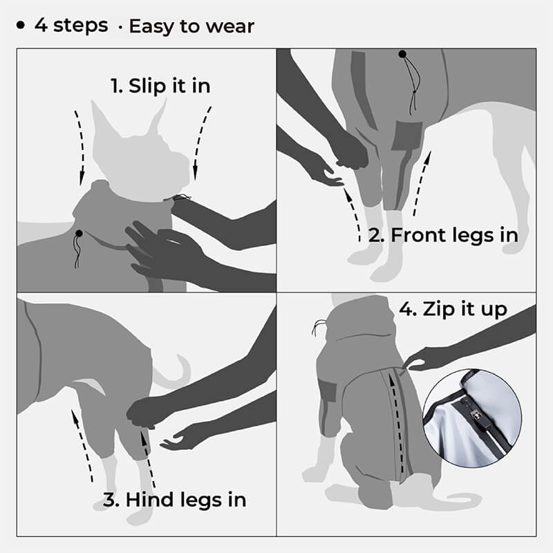 Reflective All-weather Waterproof Cool Dog Accessories Rain Coat - FUNNYFUZZY