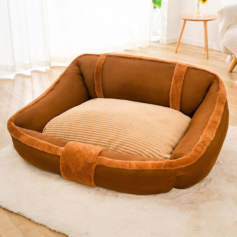 Vintage Large Cozy Calming Sofa Dog Bed - FUNNYFUZZY