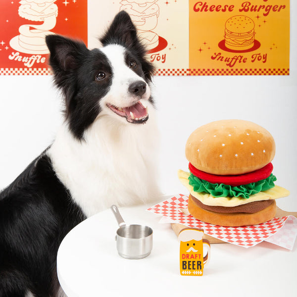Plush Squeaky Dog Toy - Big Mac - FUNNYFUZZY