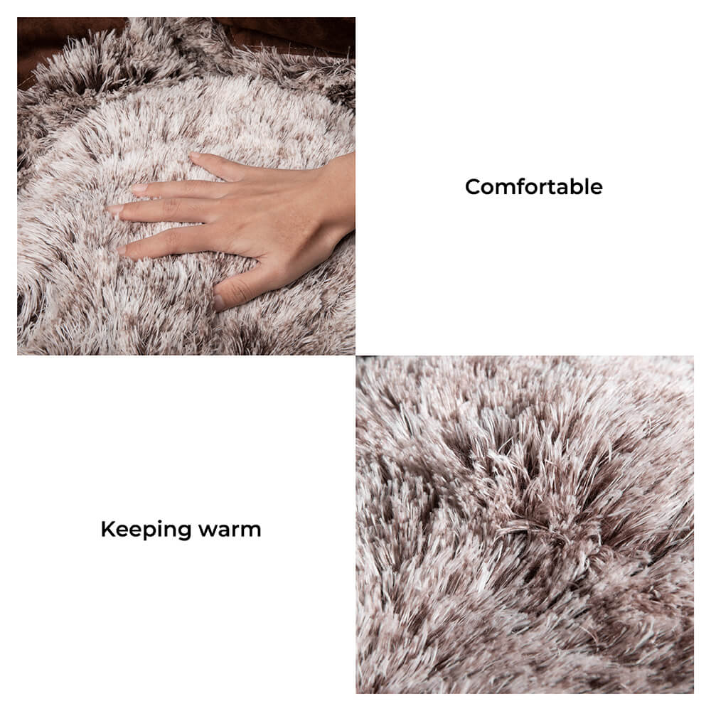 Large Round Dog Bed - Fuzzy Paw - FUNNYFUZZY