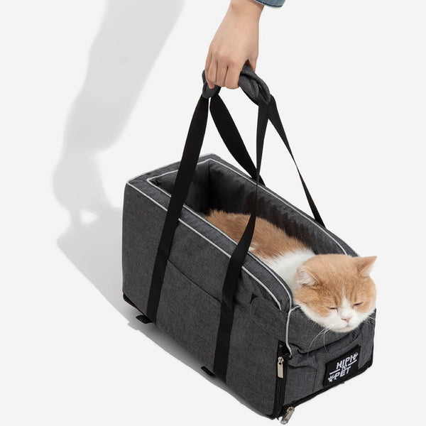 Portable Suede Lookout Console Pet Car Seat - FUNNYFUZZY